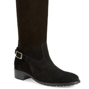 Aquatalia Italian Weatherproof Black Suede Boots